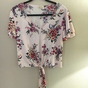 Floral Front Tie Top